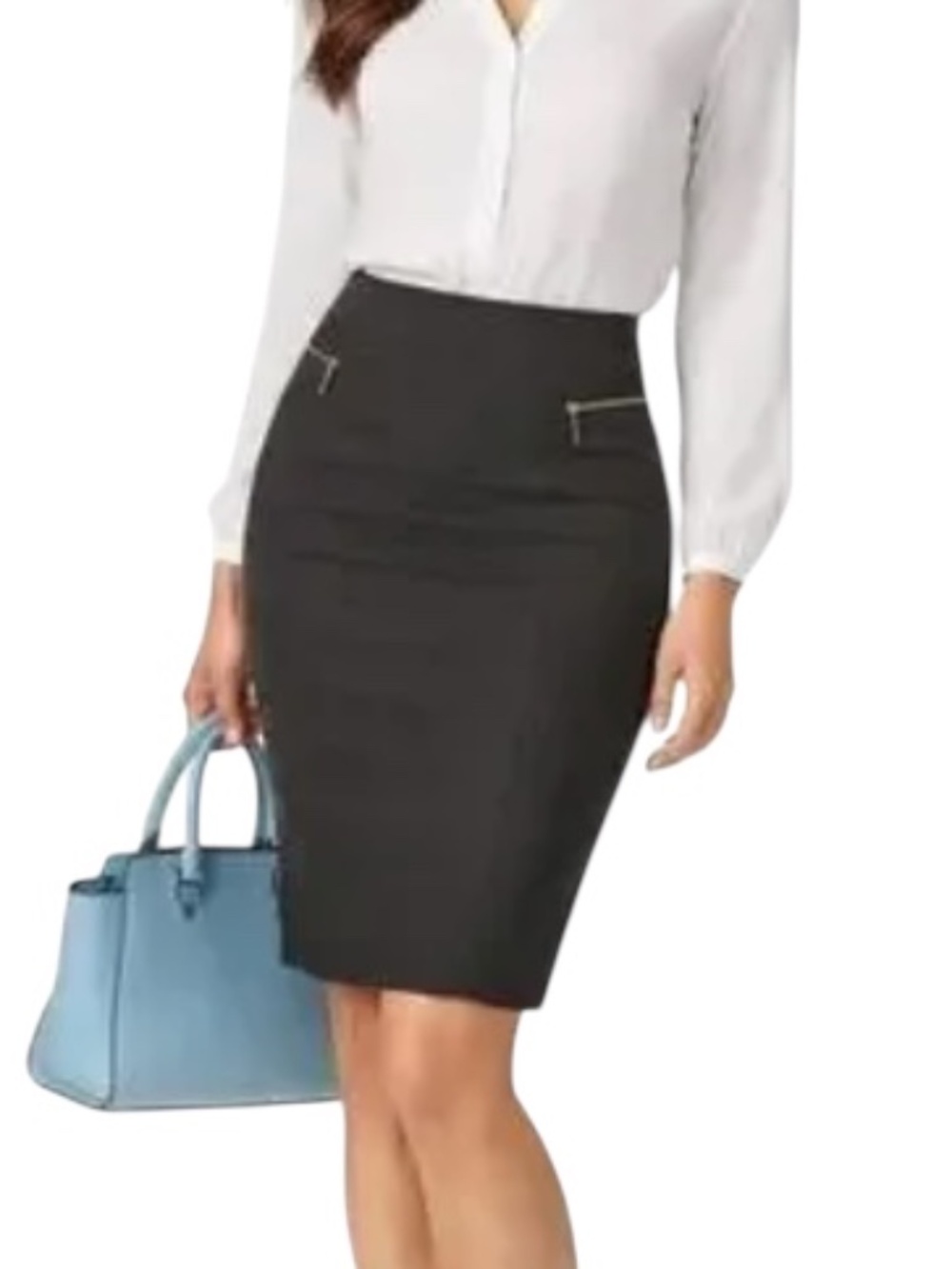 MICHAEL Michael Kors "Derby" Pencil Skirt - Charcoal Gray Size 2